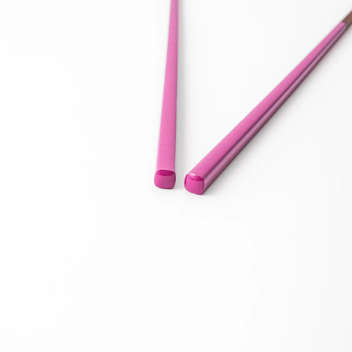 Pair of iris purple Japanese traditional color bamboo chopsticks with fine tips for an elegant and precise dining experience