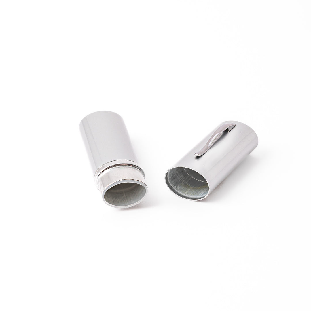 Sleek silver aluminum Japanese travel chopsticks case designed to look like a premium pen for stylish storage