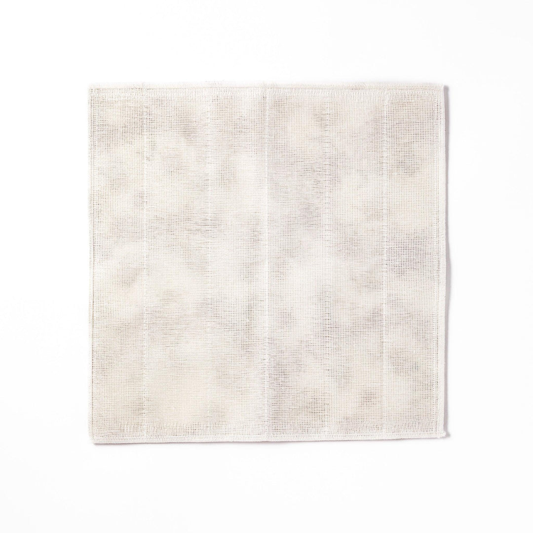 Kyoto Yuzen dyed Kaya cotton kitchen cloth featuring an elegant Japanese maple leaf and autumn grass pattern on white fabric