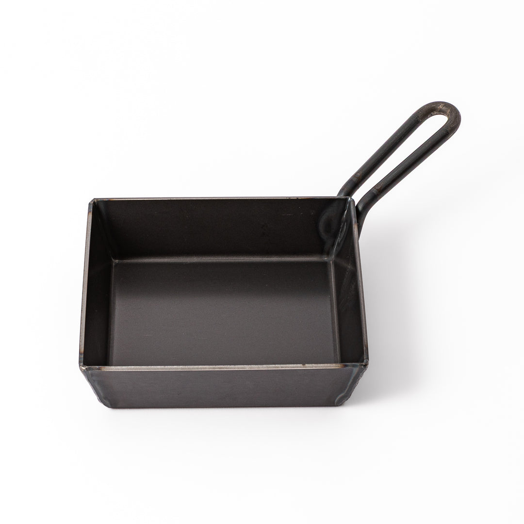 Square Japanese Luxe Carbon Steel Deep Pan without lid displayed on a plain white background
