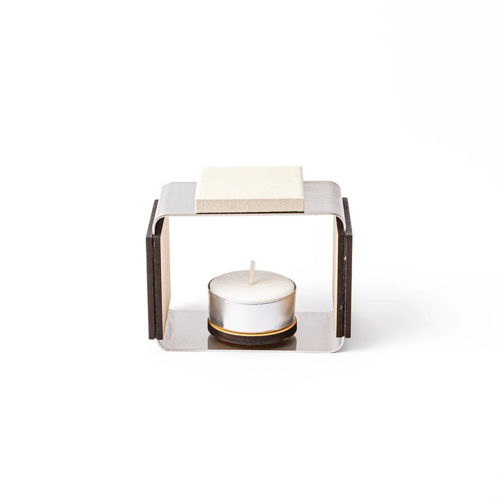 Matcha incense starter set with ceramic warmer and tea light candle, green Japanese incense shaped like traditional sweets