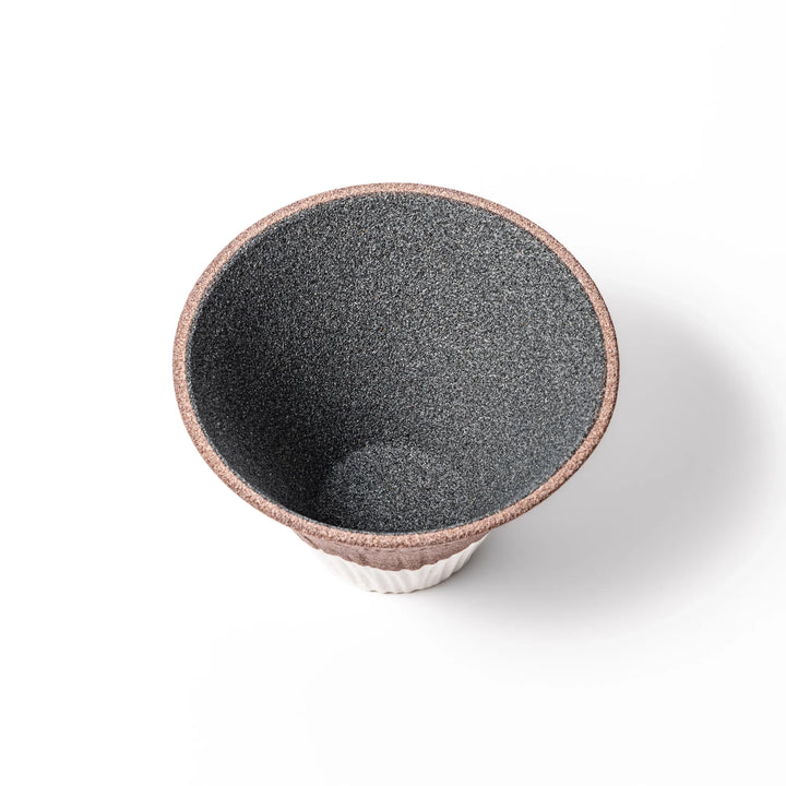 Cocoa Mount Fuji ceramic coffee filter with snowy peak design, handmade in Japan for eco-friendly pour-over brewing and kitchen decor.