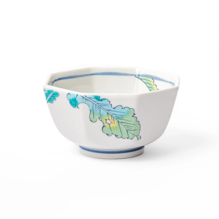 Japanese porcelain dessert bowl with a hand painted red turnip motif on a white body