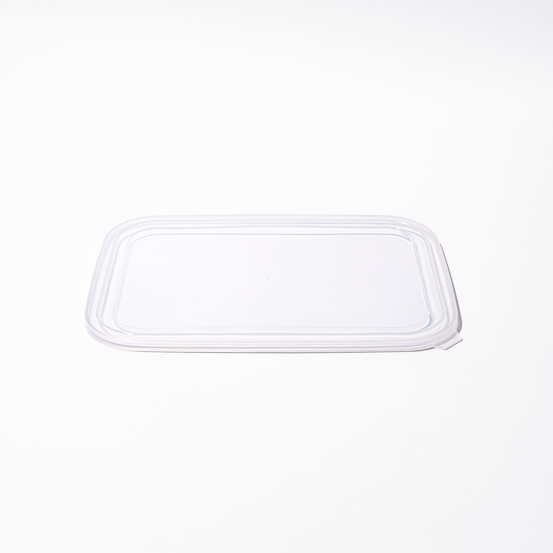 Transparent replacement lids for stainless steel prep trays with snug-fitting seal and durable construction for efficient food storage.