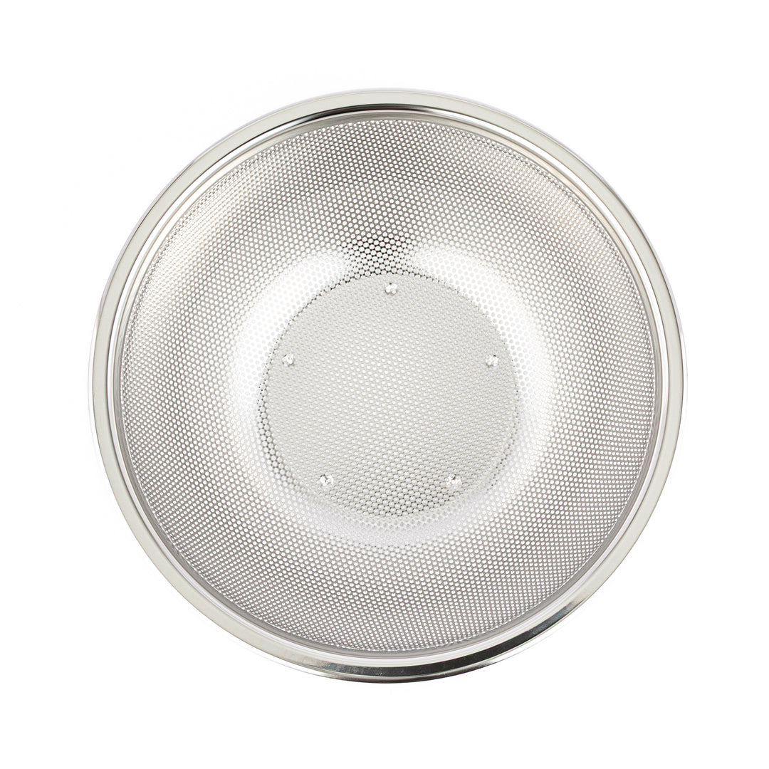 Japanese stainless steel mixing bowl and mesh strainer set, featuring an extra large colander for kitchen prep