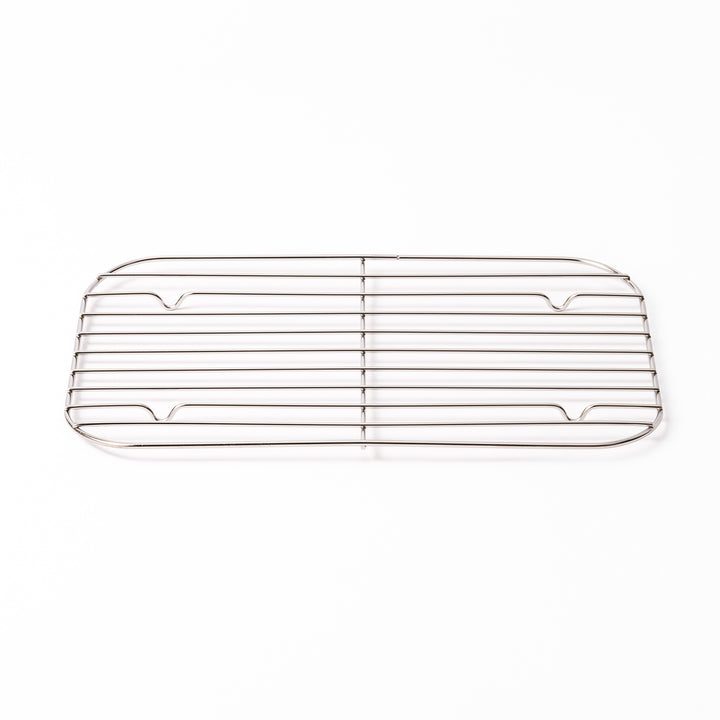 Large Japanese stainless steel prep tray wire rack, a spacious cooling grate perfect for tempura and oil draining