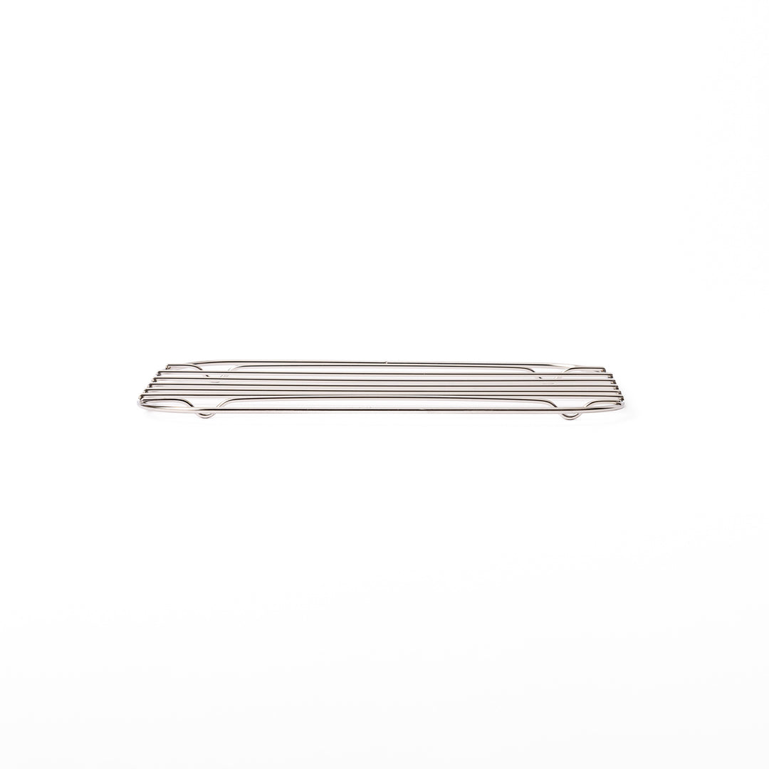 Small Japanese stainless steel prep tray wire rack, a durable cooling grate perfect for tempura and oil draining