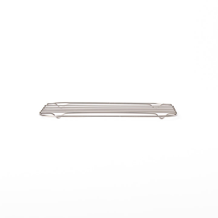 Small Japanese stainless steel prep tray wire rack, a durable cooling grate perfect for tempura and oil draining