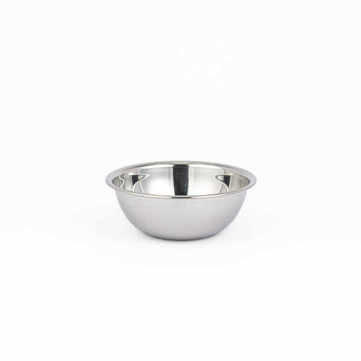 Japanese stainless steel mixing bowl and mesh strainer set, featuring an extra small colander for kitchen prep