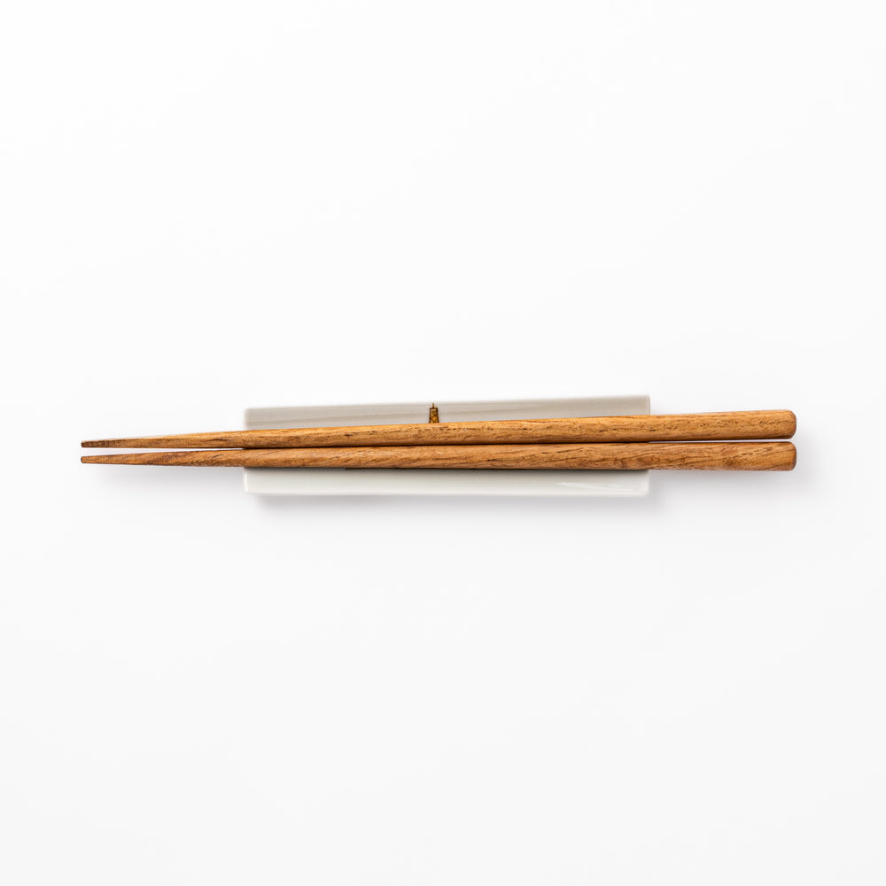 Japanese porcelain chopstick rest with whimsical France design featuring Eiffel Tower, Arc de Triomphe, and colorful trees