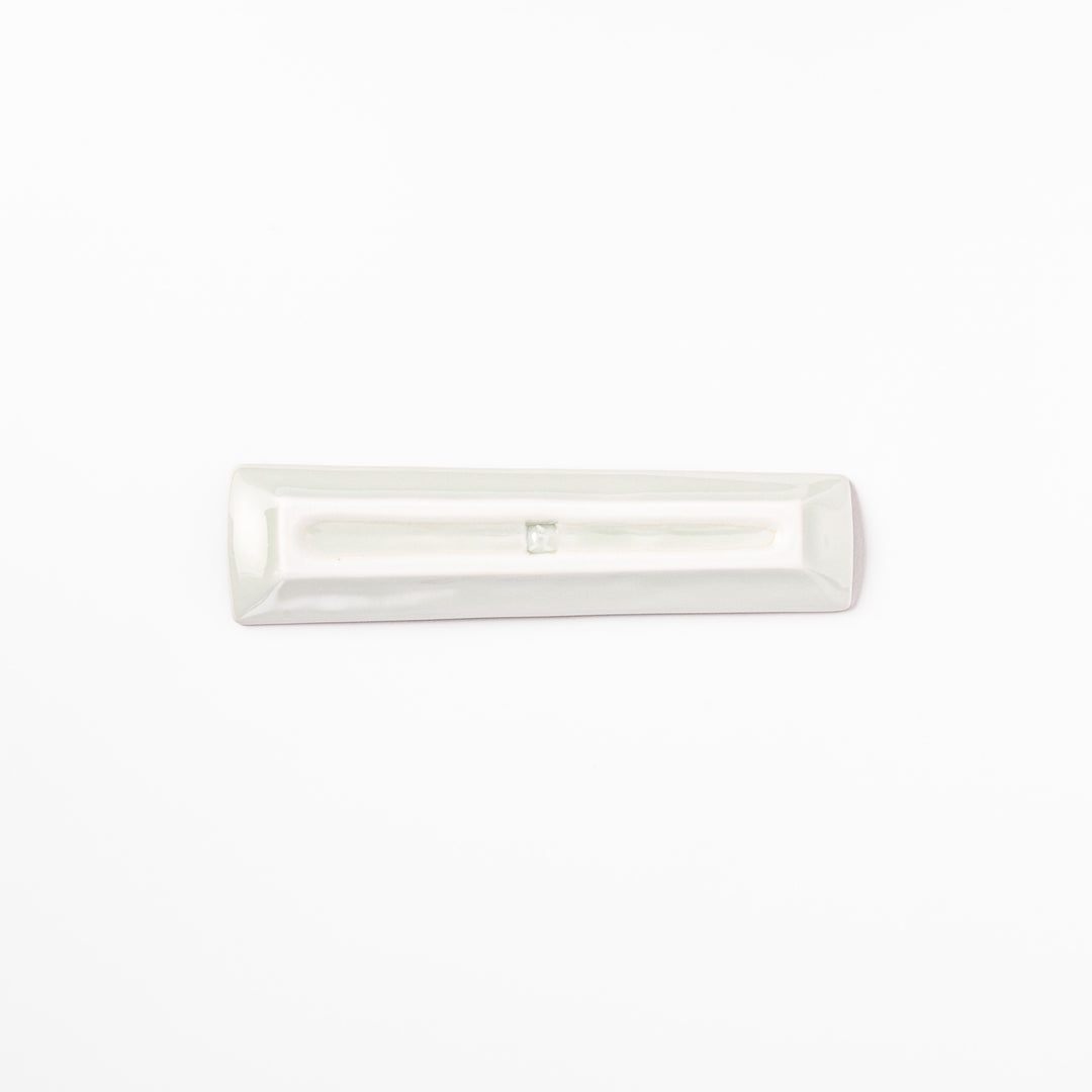 Japanese porcelain chopstick rest with whimsical France design featuring Eiffel Tower, Arc de Triomphe, and colorful trees