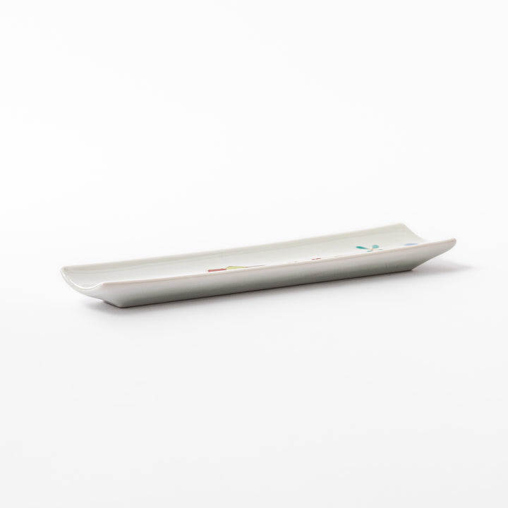 Japanese porcelain chopstick rest with Netherlands design featuring colorful houses, red tulips, and a blue windmill