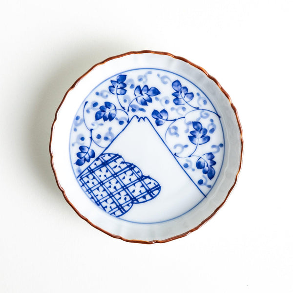Arabesque Mount Fuji Raised Rim Sauce Dish