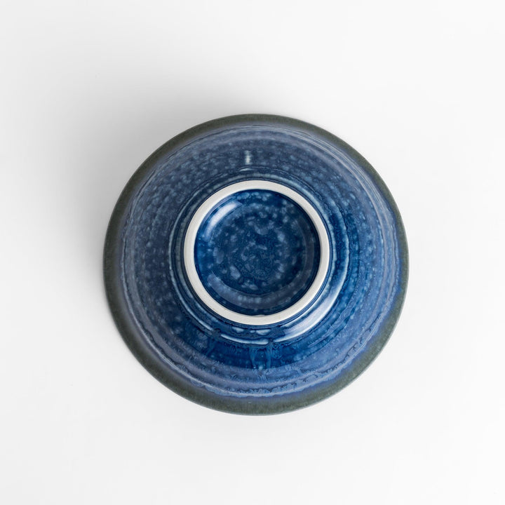 Ramen bowl with a stunning gradient of green and blue glazes, featuring a beautiful splash effect that adds a unique touch to your dining experience.