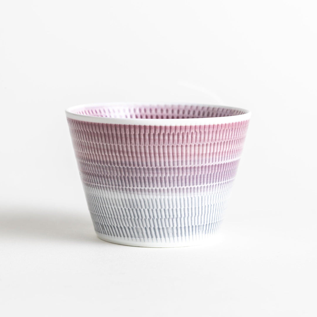 Ceramic condiment bowls, each with a delicate gradient pattern. The bowls are in various pastel colors, including red, green, turkish blue, purple, and blue showcasing their textured design.