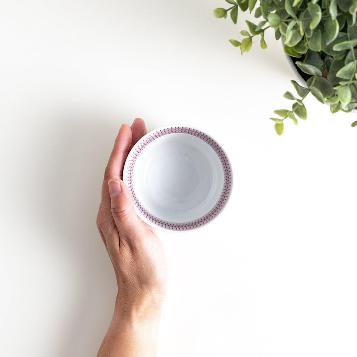 Ceramic condiment bowls, each with a delicate gradient pattern. The bowls are in various pastel colors, including red, green, turkish blue, purple, and blue showcasing their textured design.
