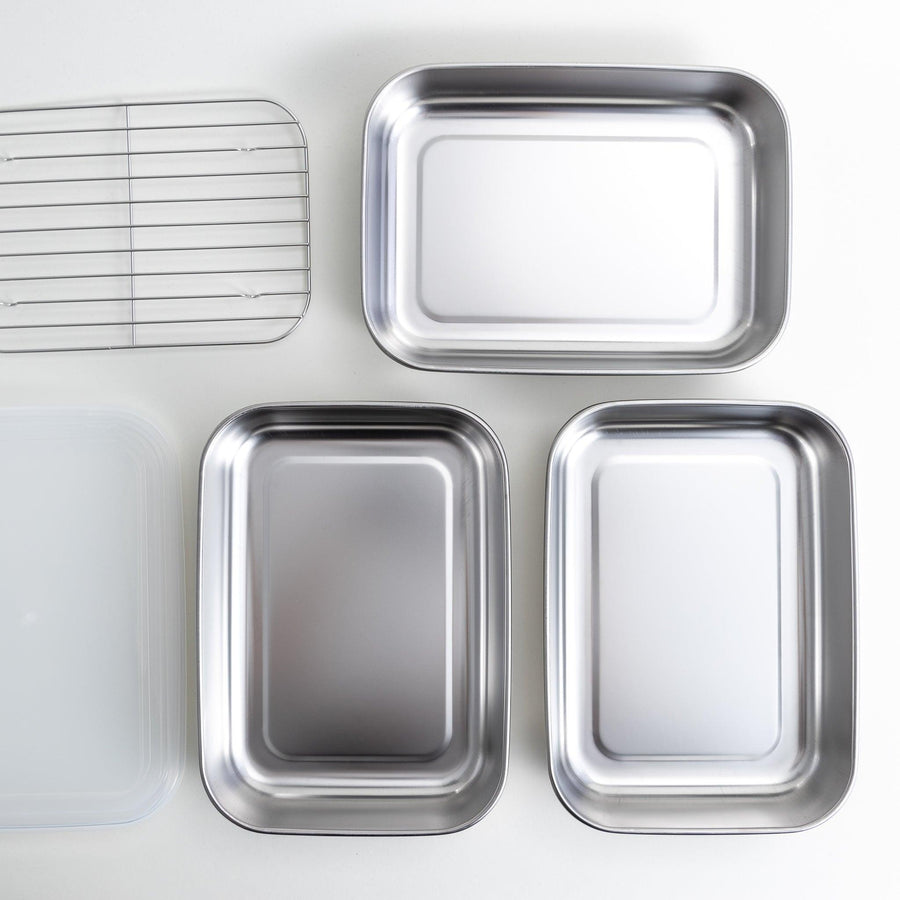 Ss Rice Prep Premium Stainless Prep Trays – Ideal for Meal Prep & Storage – JOC Goods