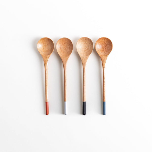 Minimalist Pastel Tipped Wooden Soup Spoon