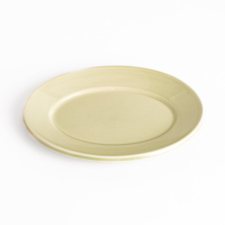 Durable and elegant green ceramic salad plate, adding a pop of color to your table setting.