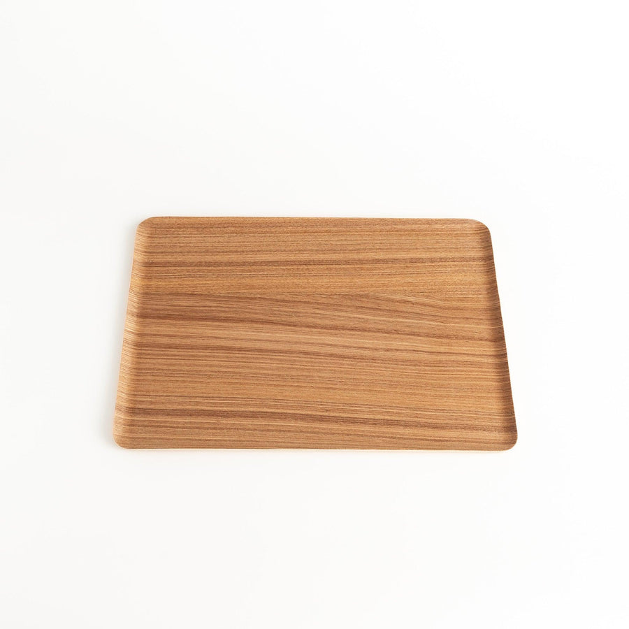 Wooden serving tray with a beautiful natural grain, perfect for serving breakfast, lunch, or dinner with a touch of rustic charm.