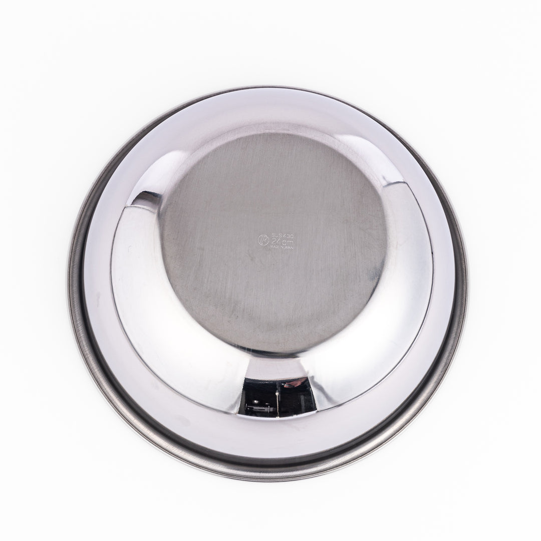Stainless steel mixing bowl with smooth interior and flared rim, perfect for food prep, mixing, marinating, or serving in everyday kitchens.