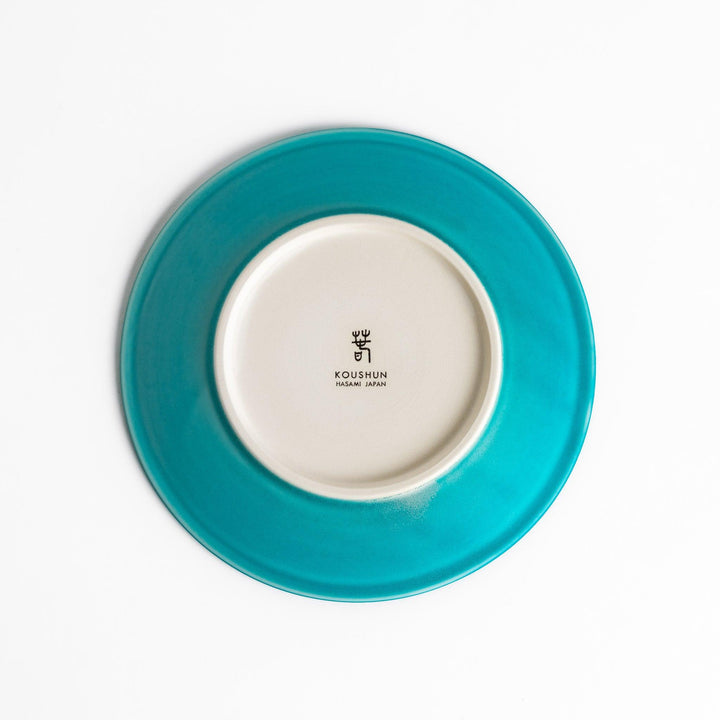 Smooth Turkish blue saucer with a minimalist design, complementing the tea cup with its clean, matte finish for a modern and elegant tea set.